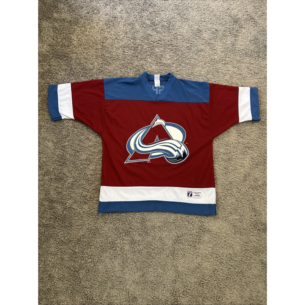 Vintage Colorado Avalanche Jersey Mens L Red NHL Hockey Logo Athletic Forsberg